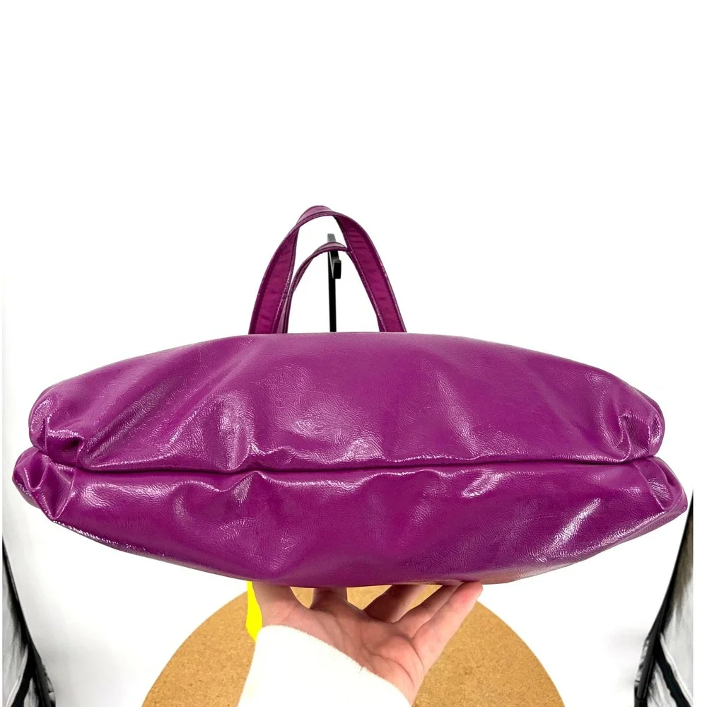 Coach Poppy Liquid Gloss Purple Patent Leather Tote Bag F20004 - Picture 3 of 5